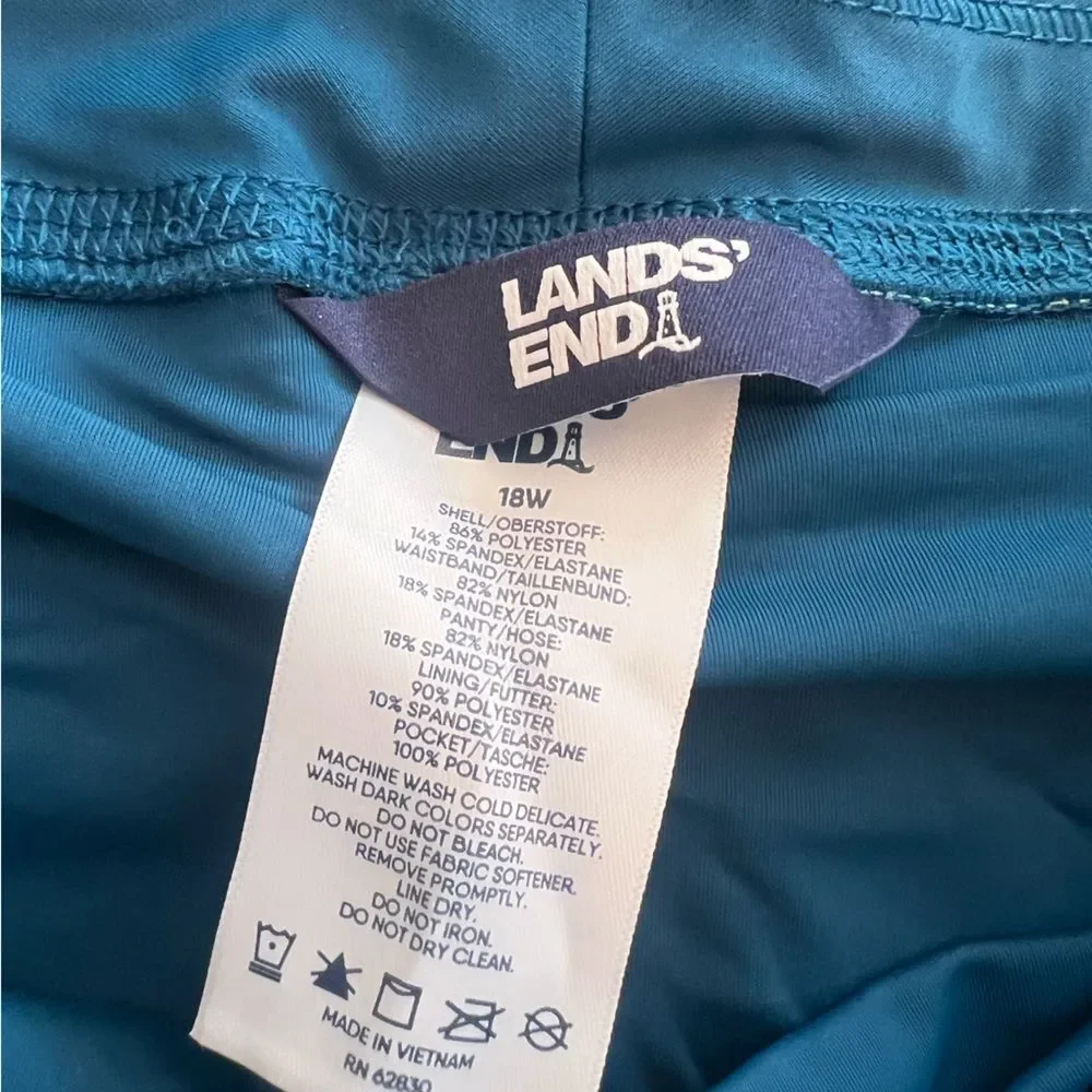 Lands End Women's 5in Quick Dry Swim Shorts w/attached Panty Sz 18W Palm Print - Picture 4 of 7